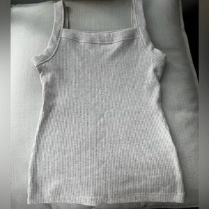 American Eagle Outfitters Cream Ribbed Tank